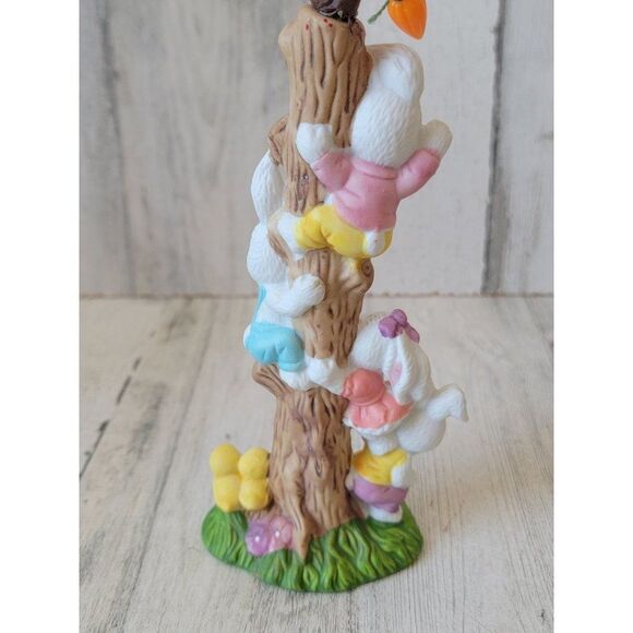 E.U. Easter Bunny carrot tree Ceramic figure chick family spring - Picture 9 of 12